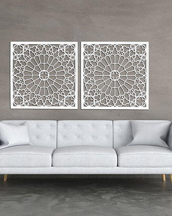 AŻUROWA DEKORACJA ŚCIENNA 3D, PANEL DEKORACYJNY, STRASBOURG, ORNAMENT, DYPTYK, ORNAMENTI