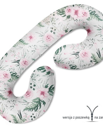 Poduszka ciążowa do spania i karmienia Różowy garden, Baby Love Decor