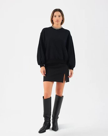 Bawełniana bluza Enjoyable black boucle, Patchouli