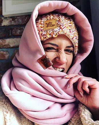 Kaptur z kominem damski brudny róż, ŁAP NAS