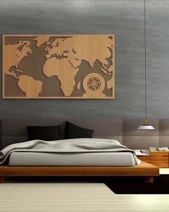 Drewniana Mapa Świata MAGELLAN 122x70 cm, Missing Decor