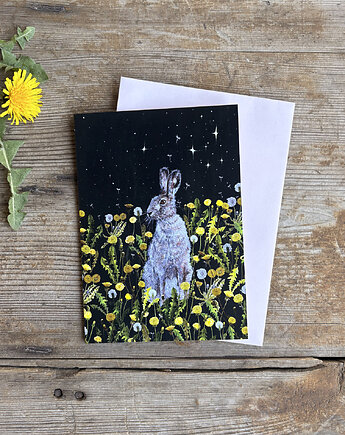 Zając nocny- Kartka- grafika- ilustracja, BOSKE