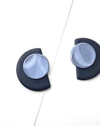 Kolczyki geometryczne sztyfty HALF, Clayee