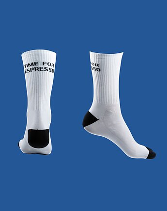 Skarpetki kolarskie TIME FOR ESPRESSO Białe, Cycling Around