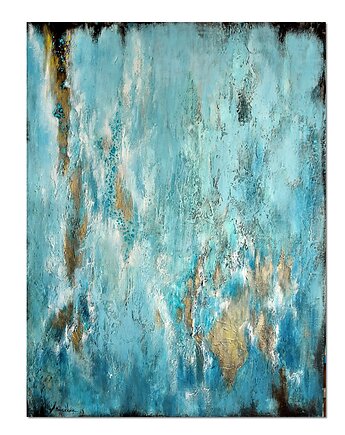 Blue lagoon 5, obraz abstrakcyjny ręcznie malowany do salonu, Galeriai