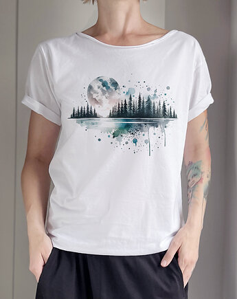 Księżyc las Biały Oversize, ONE MUG A DAY