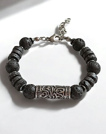 Masywna bransoletka : lawa i stal szlachetna, kaktusia