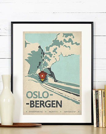 Travel poster A2, Skandynawia, Oslo-Bergen, Galeria EMU