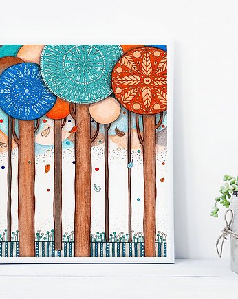 Kolorowe drzewa 40x50, Malgorzata Domanska