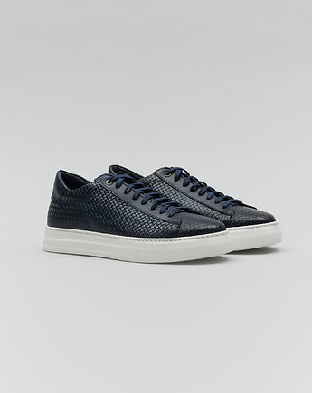 Granatowe buty sportowe E500 skórzane, BORGIO