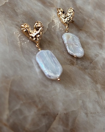Kolczyki pozłacane z Perłami, Chmolowska Jewellery