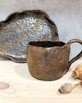 Kubek ceramiczny Stare złoto, unikat, AM Natural Home Pracownia Ceramiczna