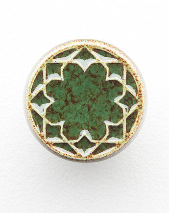 Gałka do mebli zielono-brązowa, wz.3, pracowniazona