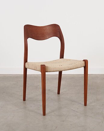 Krzesło tekowe, duński design, lata 60, designer: N.O M, Przetwory design