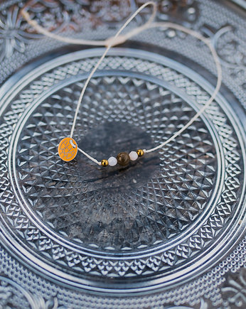Bransoletka Sznurkowa Koral Opal Hematyt, w hand works