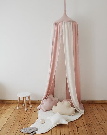 Teepee baldachim różowo kremowy "Muślin" - Babo, Babo