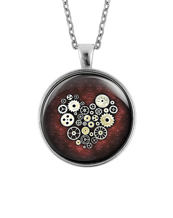 Medalion - Serce steampunk - duży, yenoo