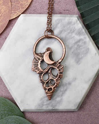 Miedziany wisior z księżycem i muszlą Skrzydlatego trytona, Spirit Of Copper