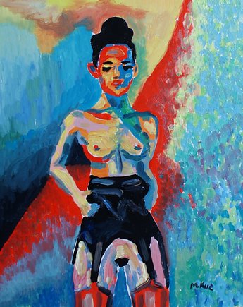 Obraz  olejny  akt naga kobieta, alice oil on canvas