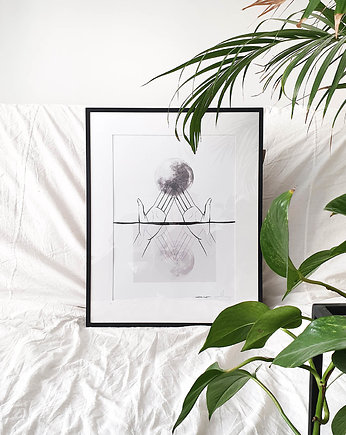 moon attraction  minimalistyczny plakat księżyc, zew.gallery