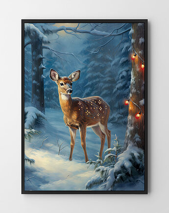 Plakat Świąteczna sarenka, HOG STUDIO