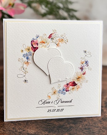 Elegancka kartka ślubna z ozdobną kopertą, WP21c, Anna Art and Crafts