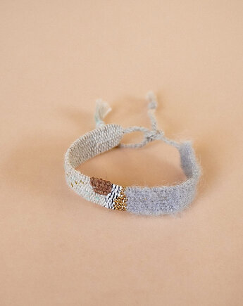 Bransoletka tkana na krośnie, w stylu marino, Słońcem Tkane