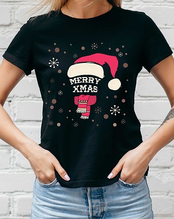 Koszulka damska organiczna Merry Christmas, ART ORGANIC
