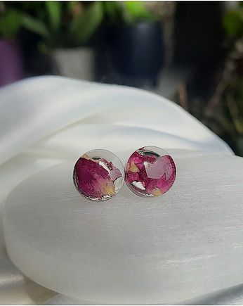 Kolczyki sztyfty z różą, duże, Figa handmade accessories