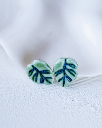 Kolczyki porcelanowe MONSTERA, rękoczyny