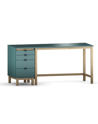 Proste biurko (138x60cm) z dostawką z szufladami (39x60cm) w wielu kolorach, VERYSIMPL