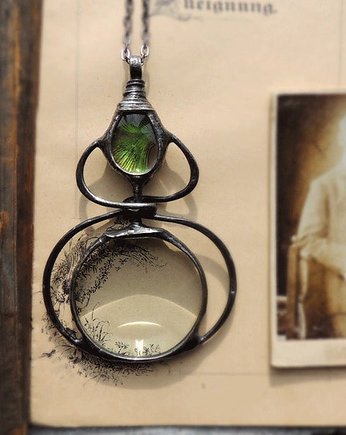 Naszyjnik lupa PAWIE PIÓRO, MARIAELA