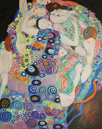 Duży Obraz ręcznie malowany olejny Gustav Klimt dziewica reprodukcja, alice oil on canvas