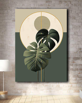 Geometryczne monstery - Obraz na płótnie - Druk, Blejtrama - Loft #61, Black Sapphire Art