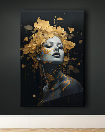 Złota muza - Obraz na płótnie - Druk Blejtrama - Fotografia, Surrealizm #1, Black Sapphire Art