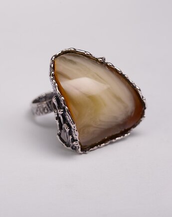 Pierścionek z bursztynem bałtyckim morski motyw, Andorii by Baco