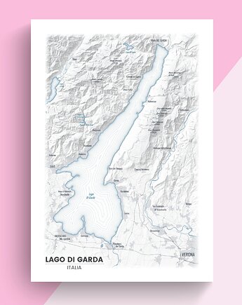 GARDA Jezioro/ plakat mapa, maps by P