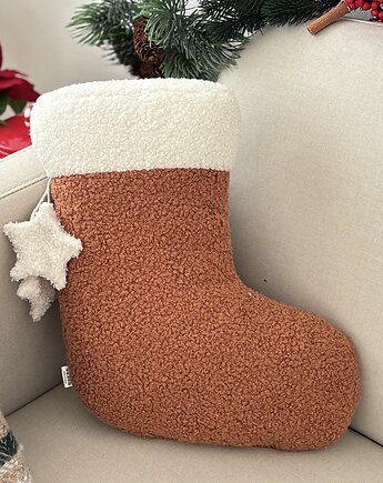 Poduszka Świąteczna Skarpeta Ruda Boucle, poduszkownia
