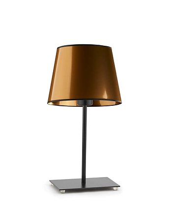 Czarna lampa stołowa z miedzianym abażurem GENUA MIRROR, LYSNE
