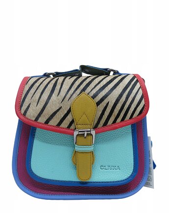 Torebka damska kolorowa skórzana skóra naturalna rączka pasek OLIVKA, Olivka Warsaw