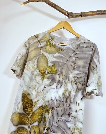 Eko t-shirt z naturalnym ekodrukiem roślinnym Leaf1, HERBE DESIGN