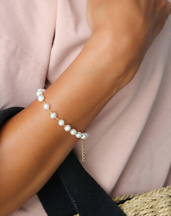 Bransoletka perły naturalne słodkowodne - srebro 925 pozłacane, Coccola JEWELLERY