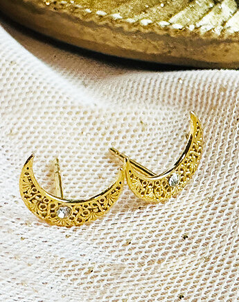 Kolczyki księżyce, srebrny mały księżyc, Anemon Atelier