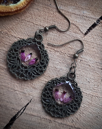Kolczyki z zatopionym wrzosem, Figa handmade accessories