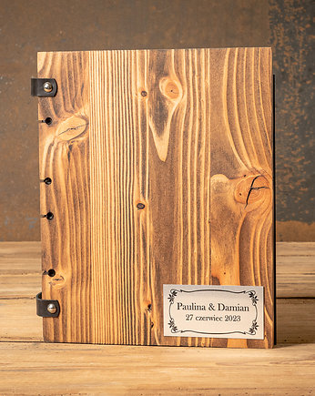 Drewniany album fotograficzny , Personalizowany album ślubny, Wood bee