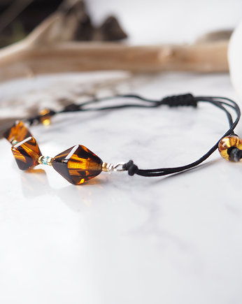 AMBER GLASS - interesująca bransoletka z regulacją, silvella