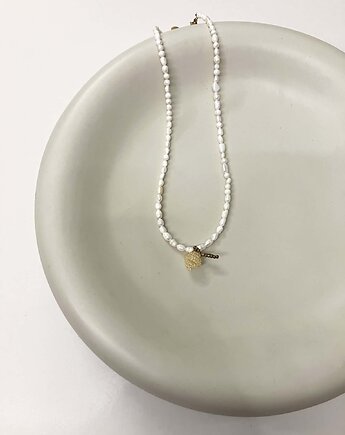 FROSTY LEMON  - Naszyjnik z Pereł -  Perły naturalne z cytryną handmade, STUDIO AURA