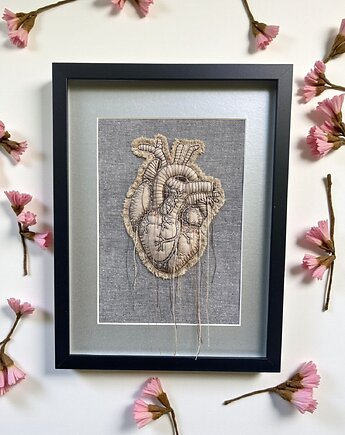 Obraz haftowany 3D serce anatomiczne, PinPin Design