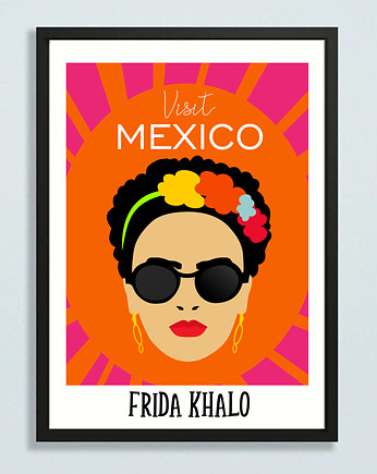 Plakat Frida pomarańczowa, OSOBY - Prezent dla przyjaciółki