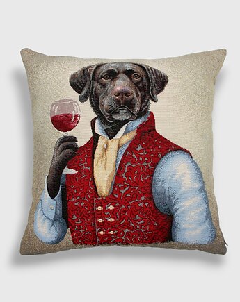 Dwustronna poduszka gobelinowa z wkładem z psem Labradorem 45x45 Like a Sir, Mental Ether